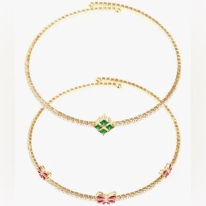 REVOLVE x 8 Other Reasons x Wicked Butterfly Crystal Choker Necklace Set NWT